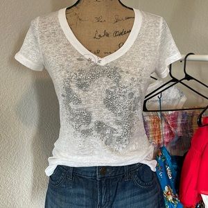 Express brand burnout t-shirt with lion in diamonds